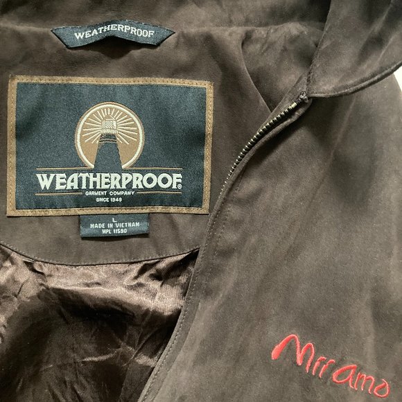 WEATHERPROOF Mens L Micro Suede Bomber JACKET -Mii Amo Spa Sedona -Like new - Picture 3 of 11